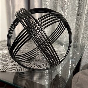 Modern Black Wire Sphere Decor